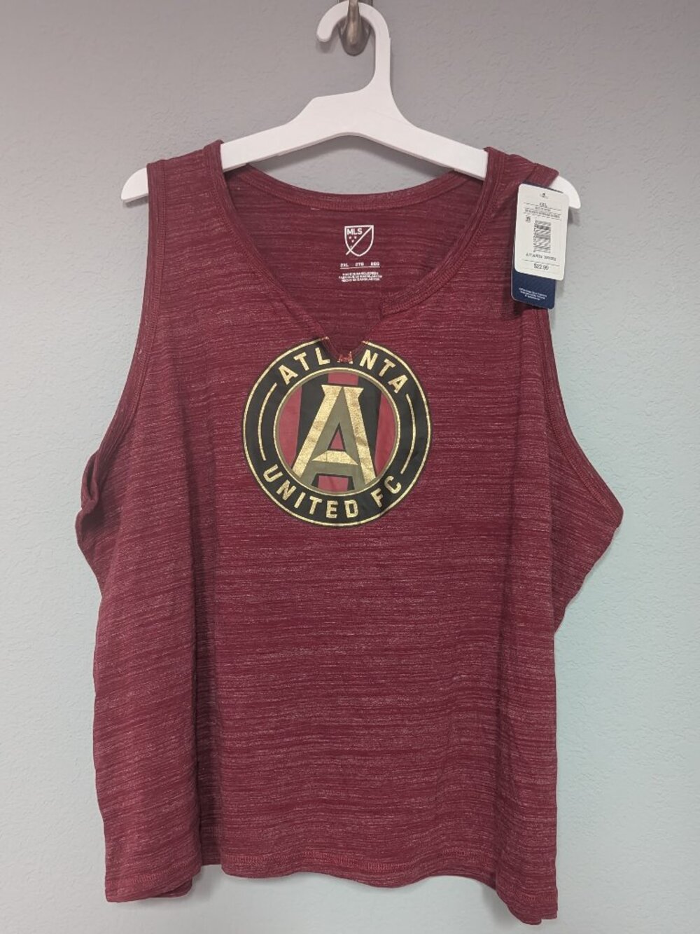 NWT Women's Atlanta United Tank Top 2XL, Dark Garnet, Official MLS Licensed